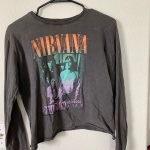Nirvana long sleeve crop top